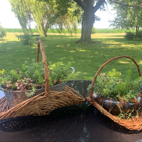 Vintage 70’s MCM Boho Farmhouse Gathering Baskets - Picture 7 of 14